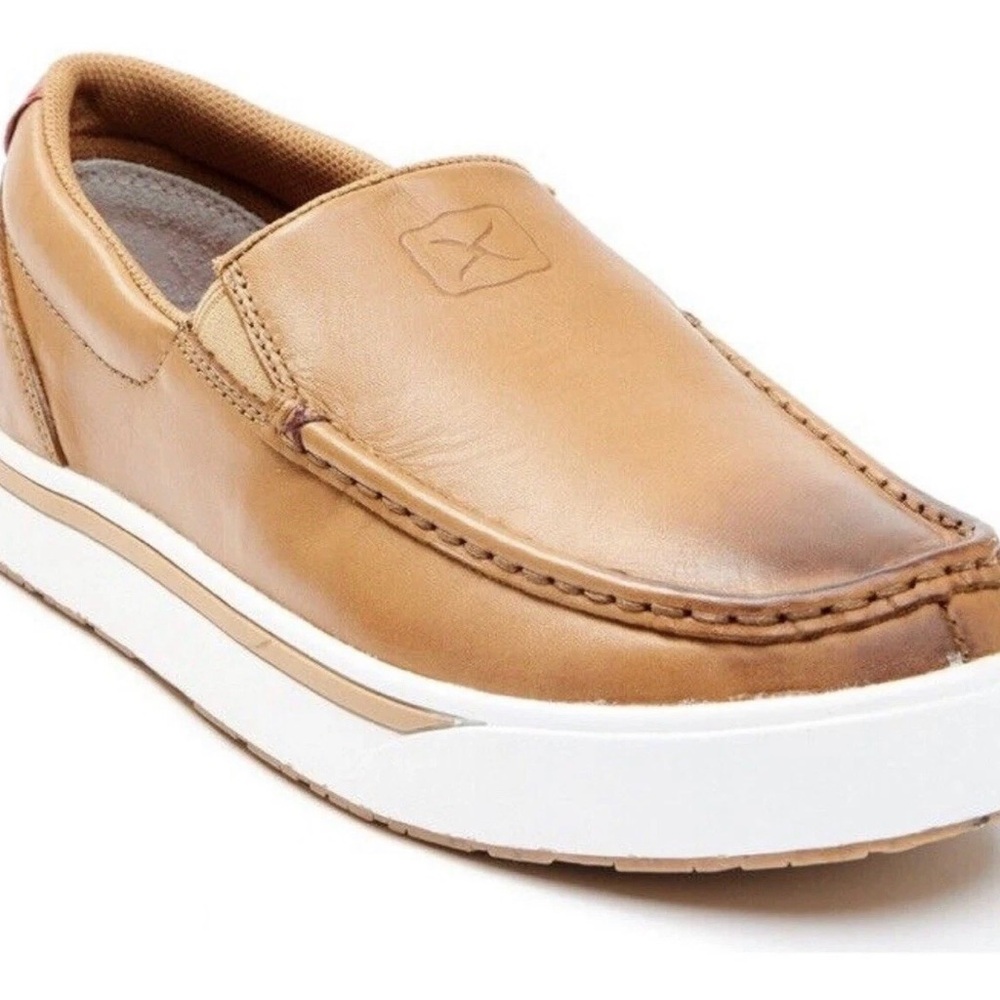 Twisted X Tan Leather Slip-On Loafers